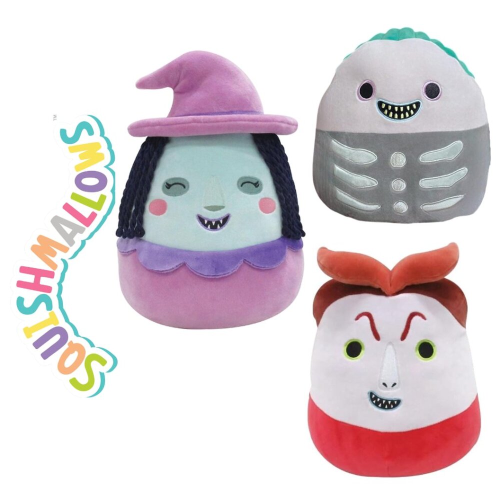 Nightmare Before Christmas Squishmallows 12” Set 3 Lock Shock Barrel